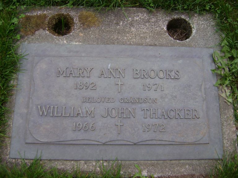 Photo: Mary Ann Brooks Headstone in Gardens of Gethsemani